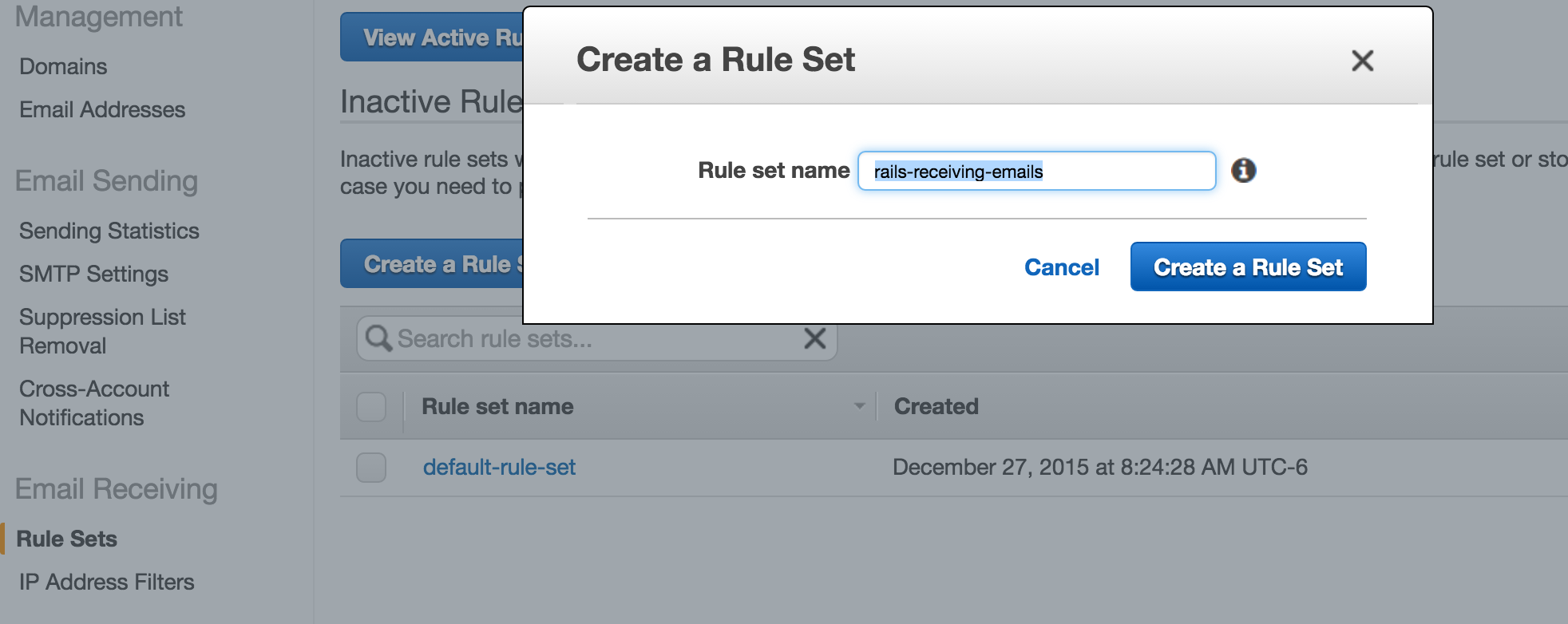 Create Rule Set