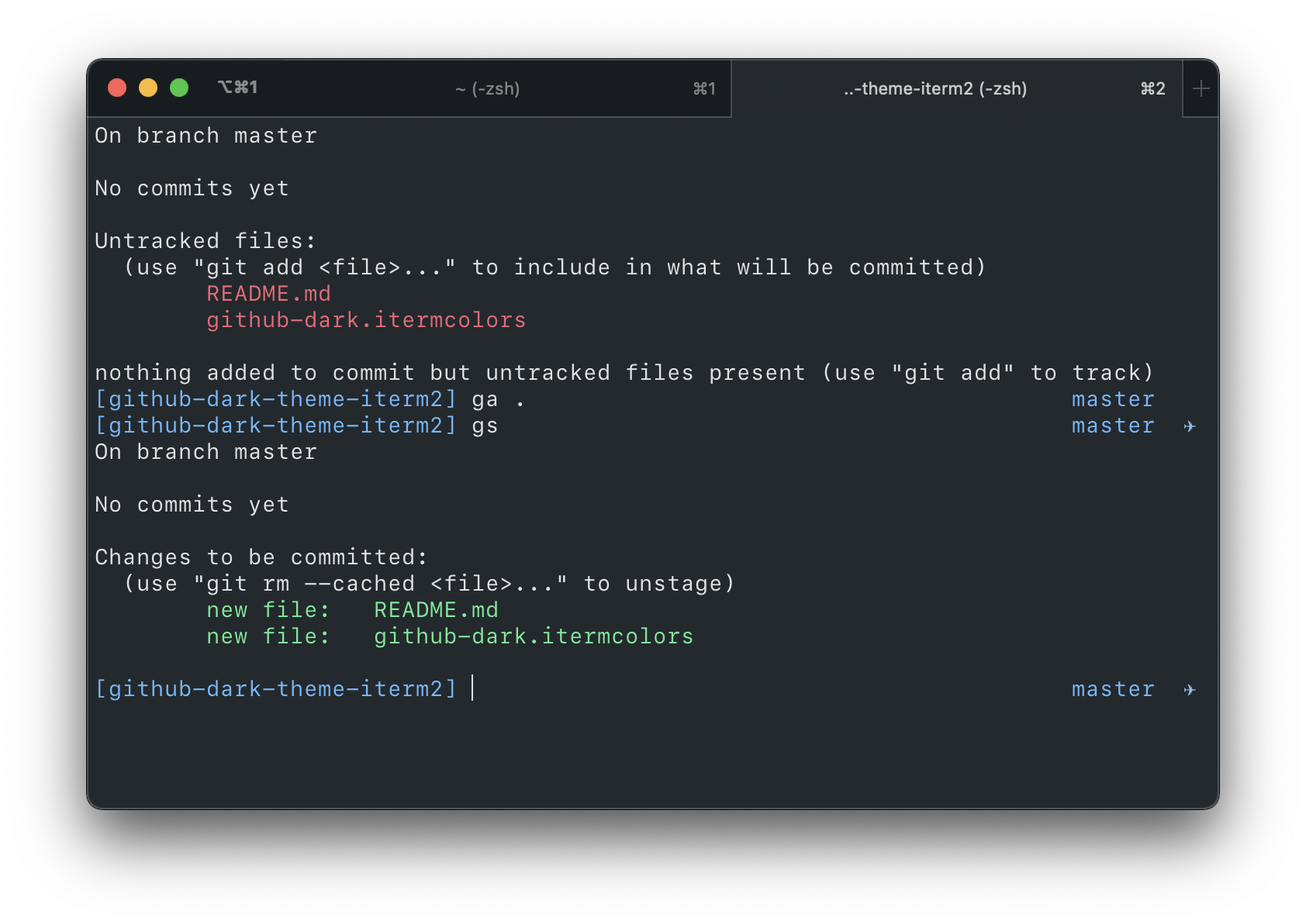 GitHub Dark theme screenshot