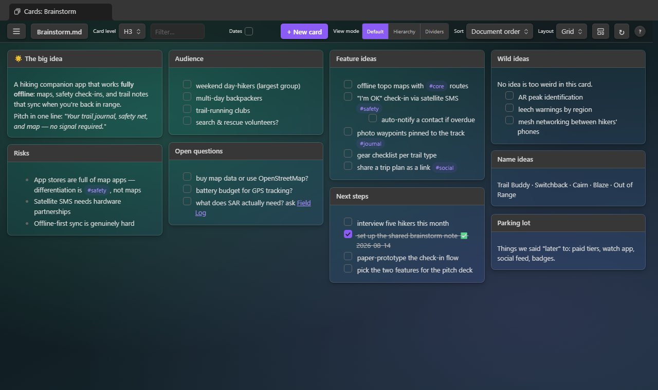 Brainstorming in Grid