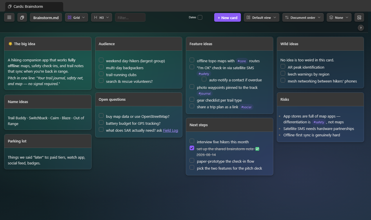 Brainstorming in Grid