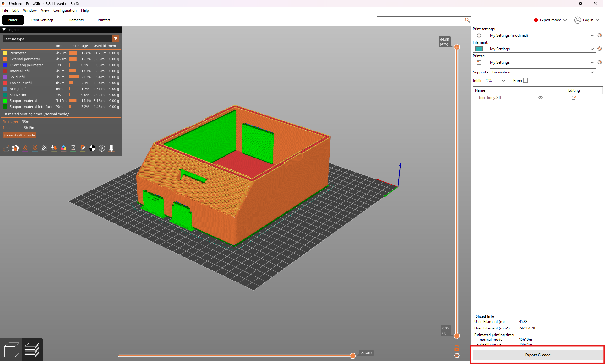 Export gcode