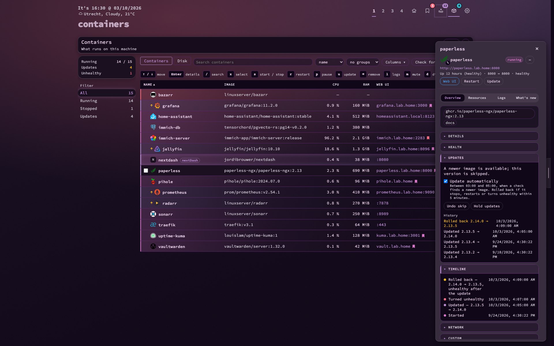 Automatic update rolled back