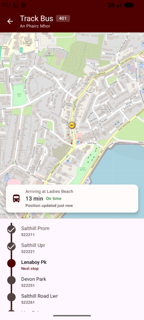 Live bus tracking