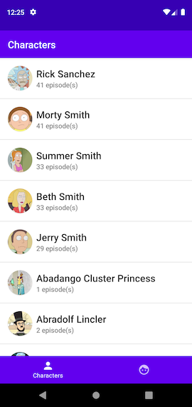 Characters Android Screenshot
