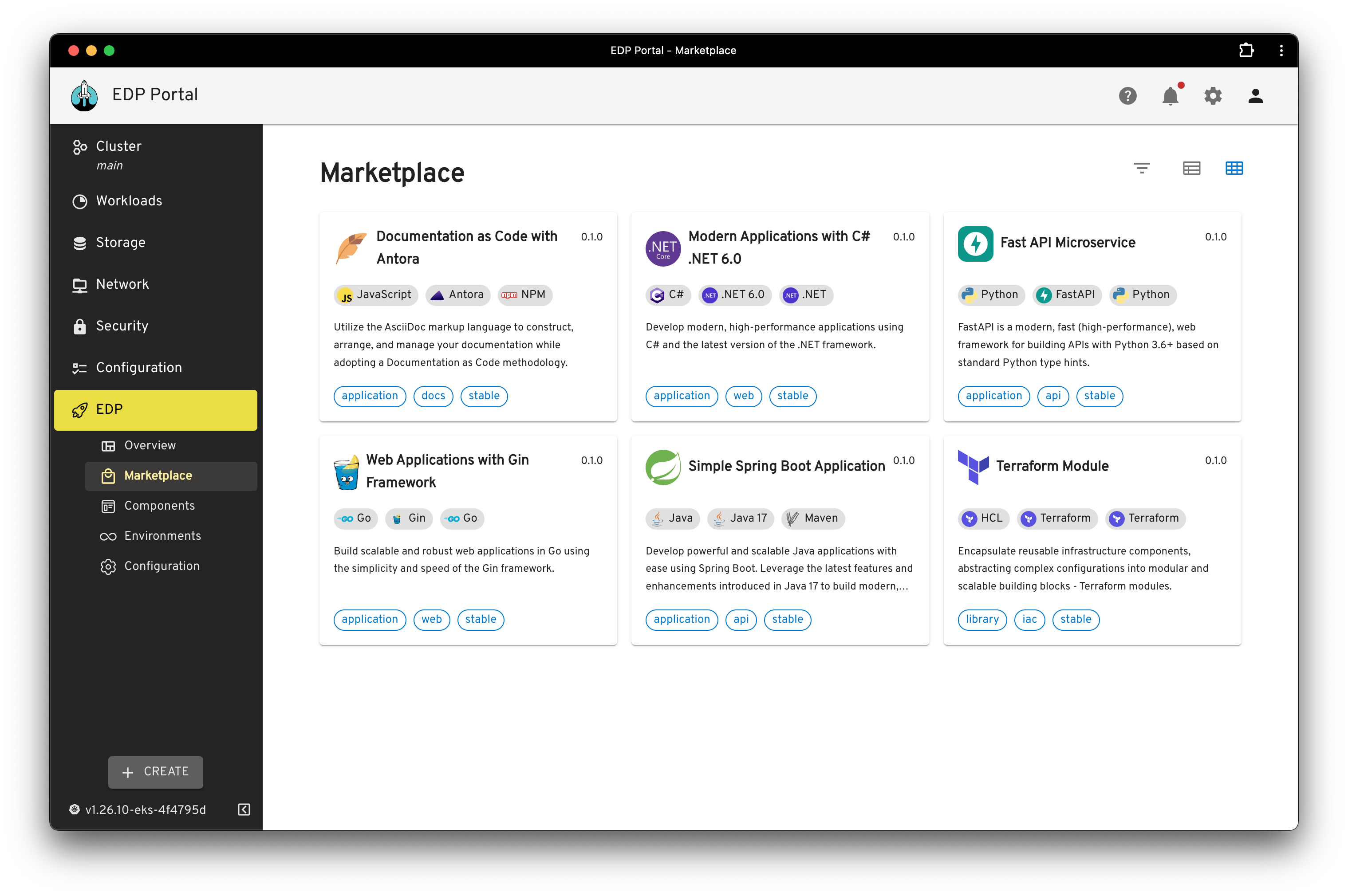 EDP CDPipeline page screenshot