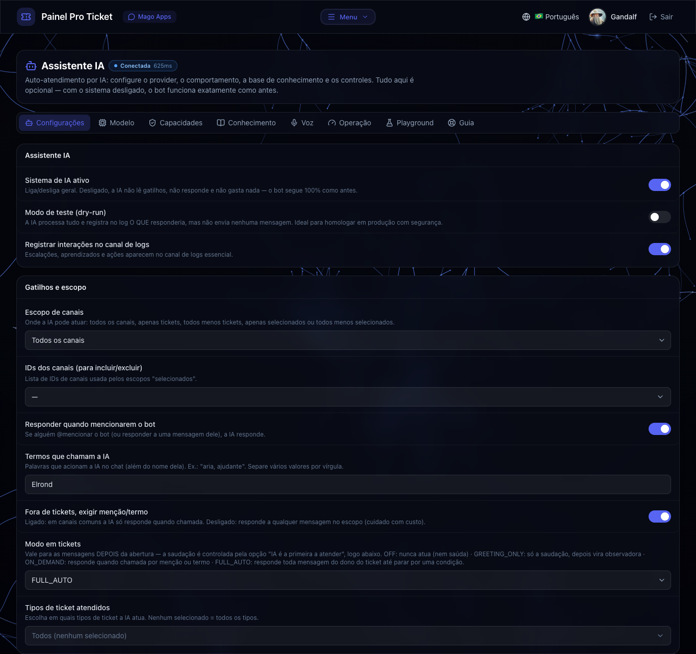 Optional AI — settings
