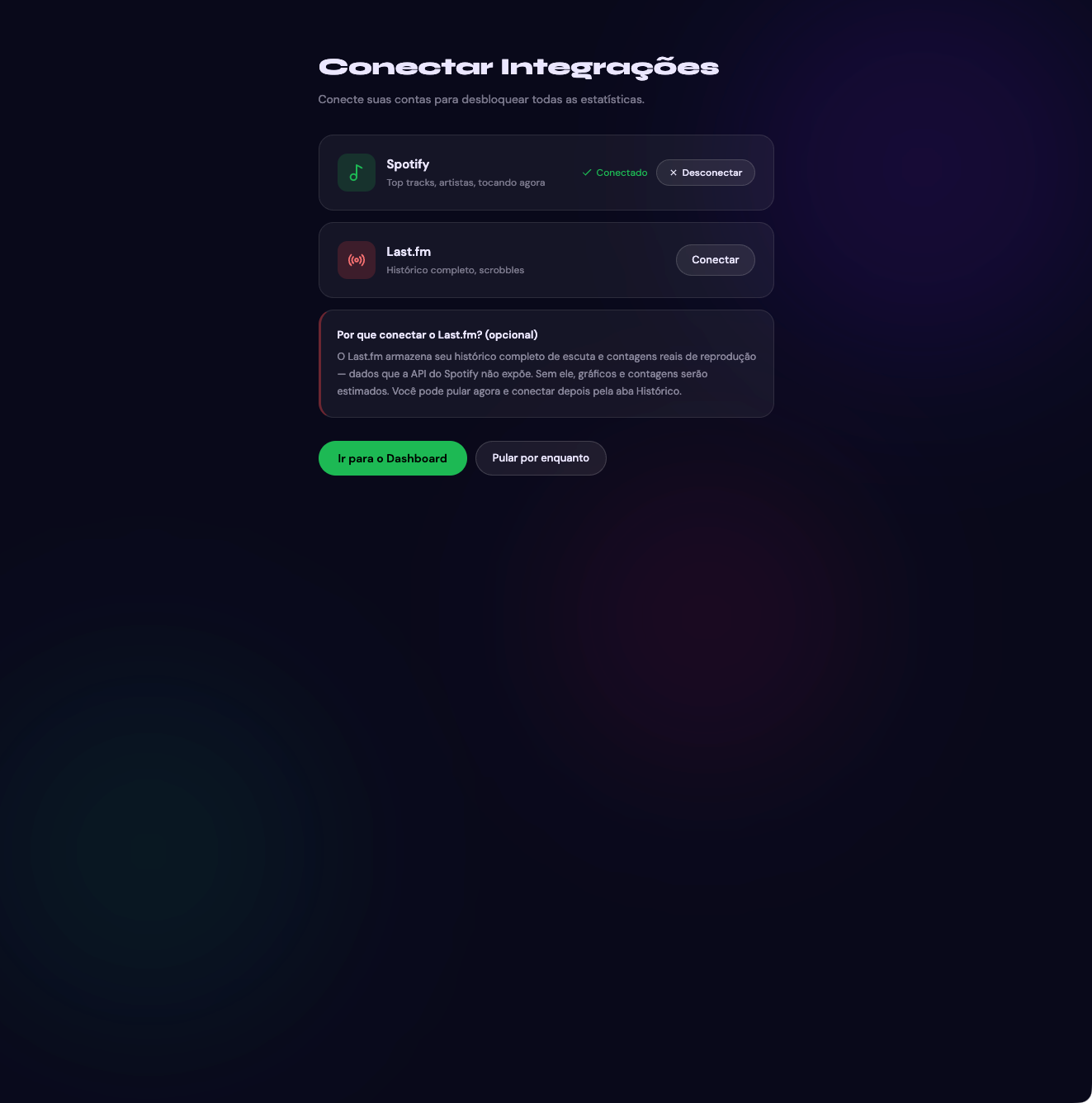 Conectar integrações no Unwrapped