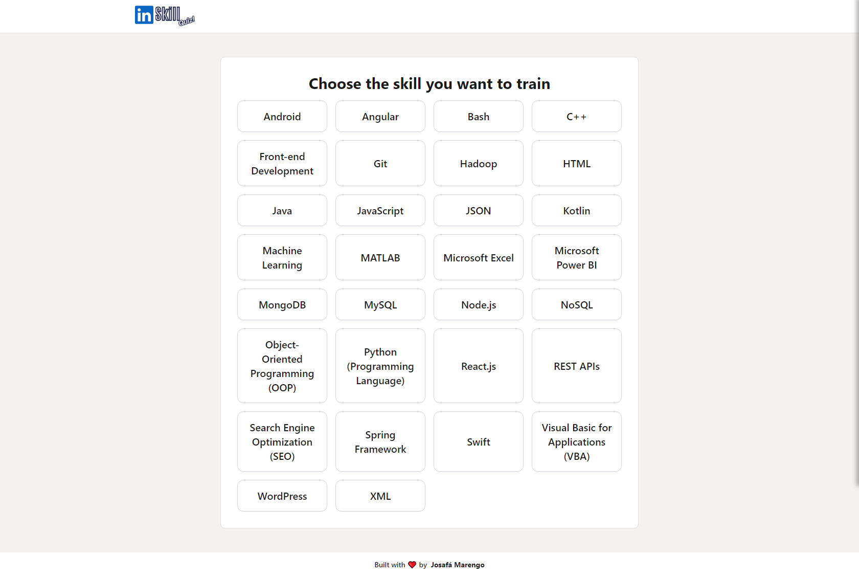 skill-assessments Quiz Screen Shot