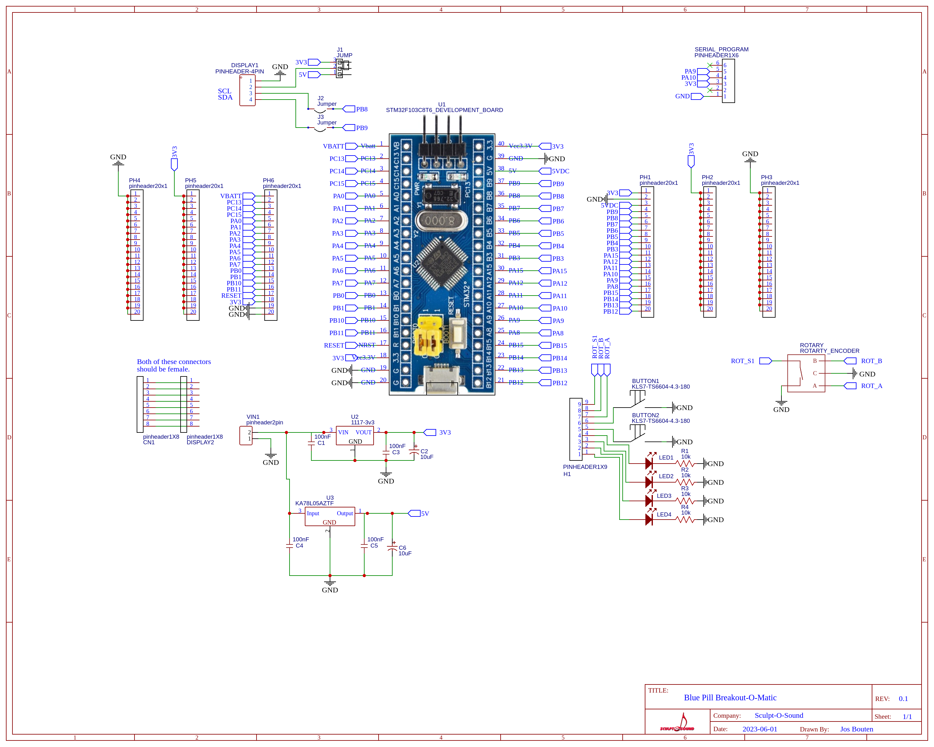 BluePill-Break-Out-O-Matic schematic