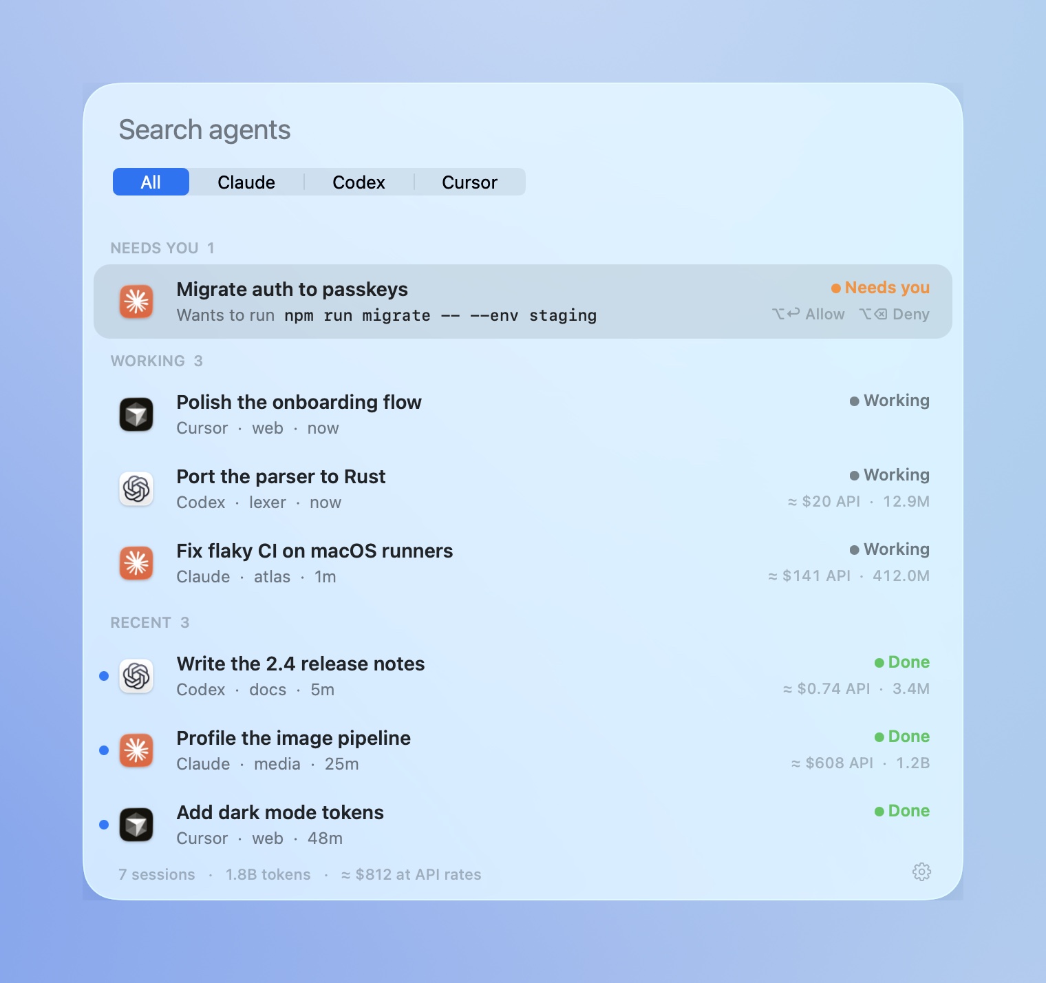 Search every session with ⌃⌥Space