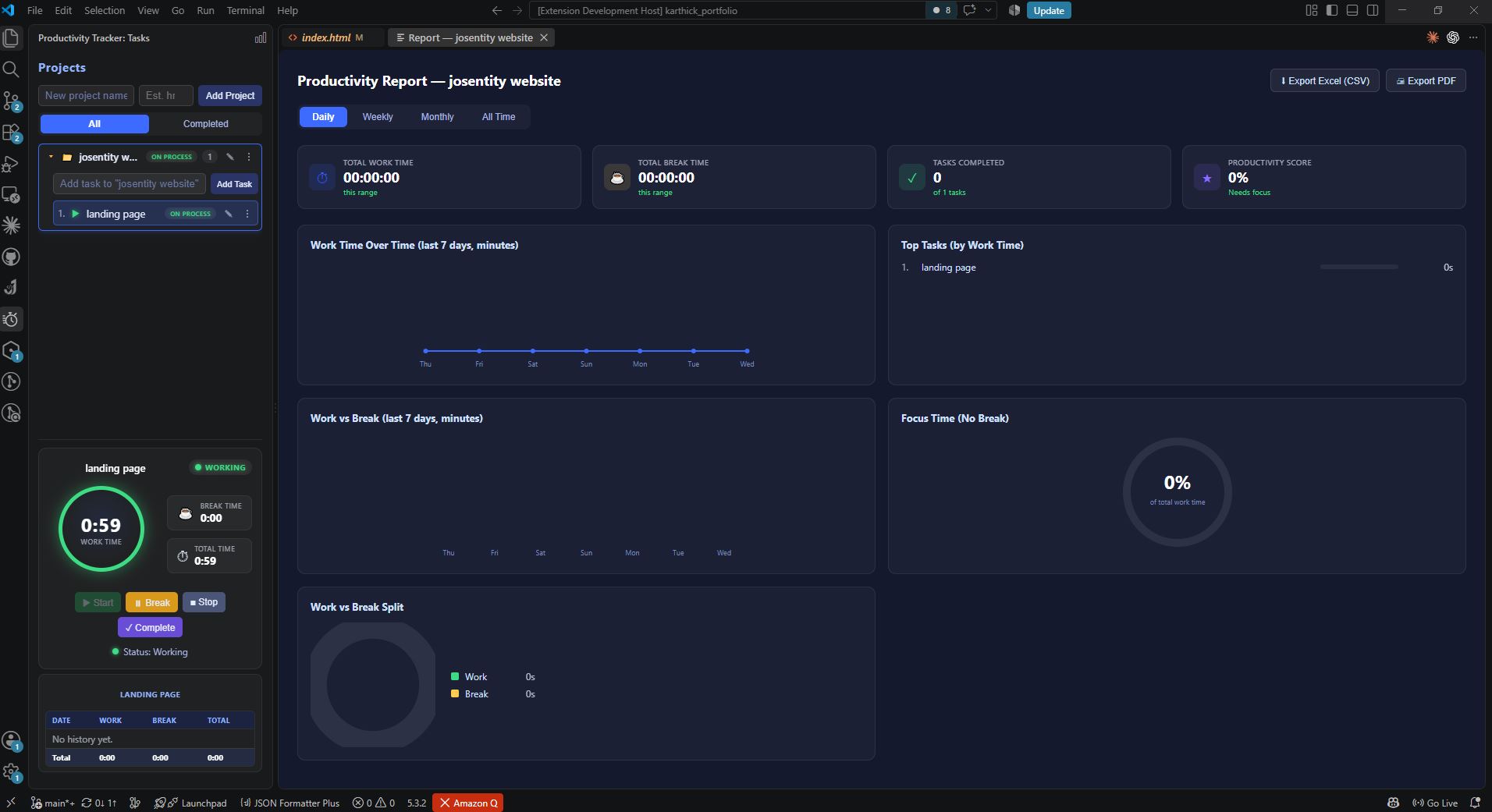 Productivity Track screenshot 1