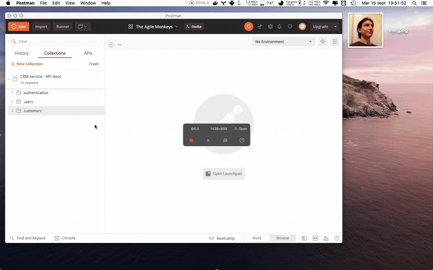 Creating a customer with a photo, using Postman