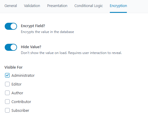 Field Options Settings Field Options Settings
