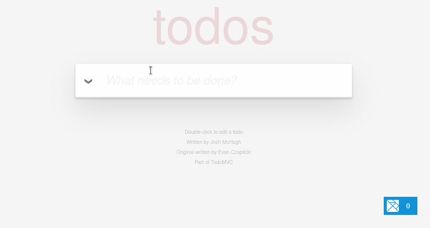 Example of using TodoMVC application by adding and removing tasks