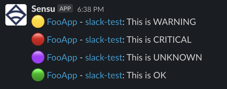 Screenshot showing Slack output