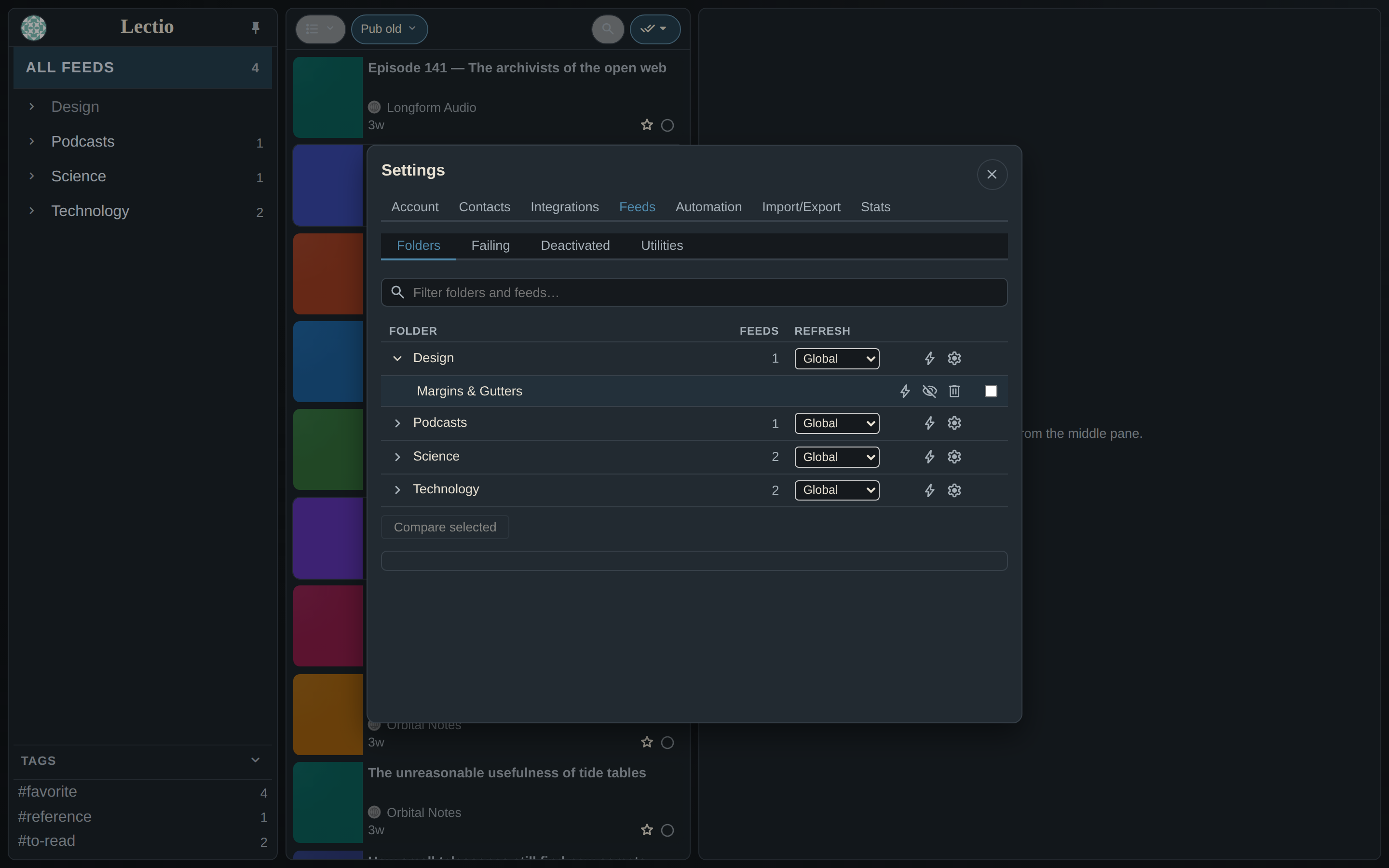 Settings — Feeds