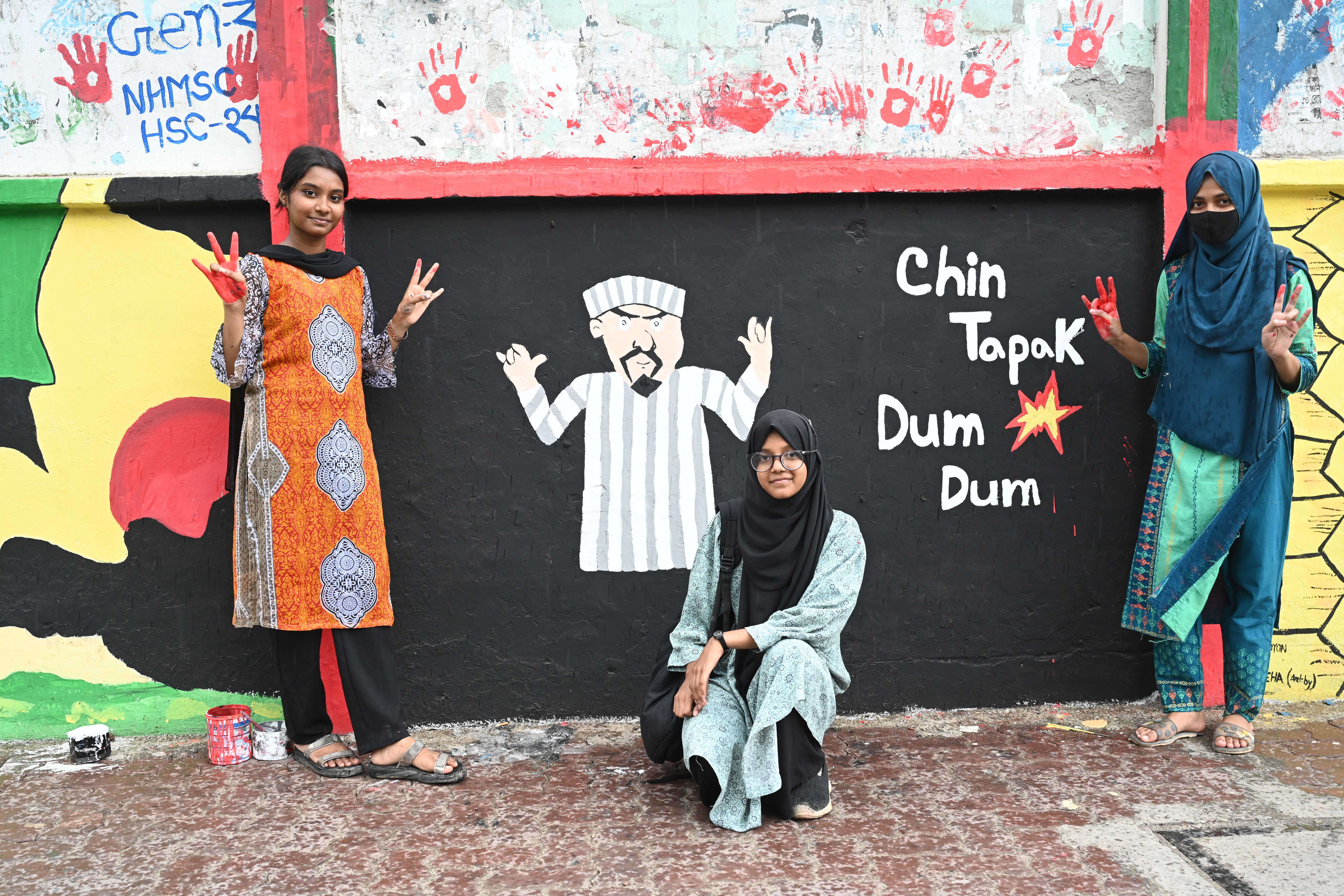 A graffiti displaying the meme culture taht was prominent during the protest