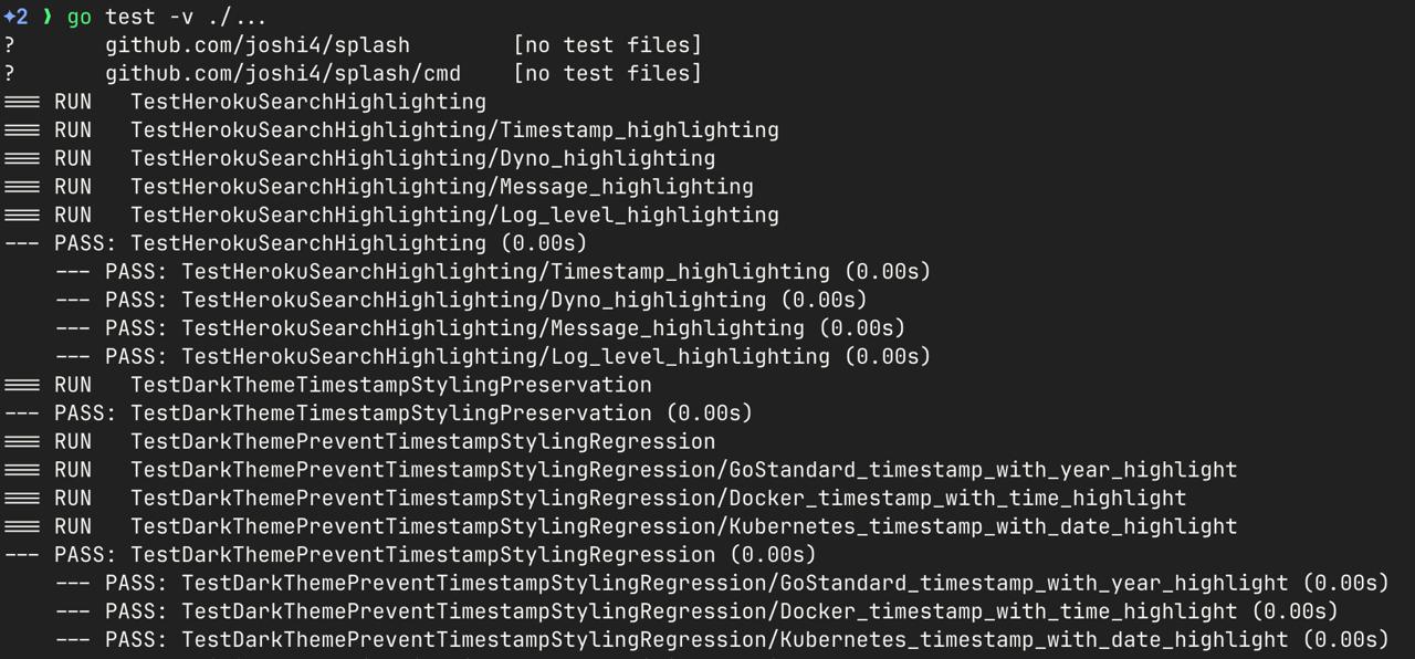 output of go test for splash repo
