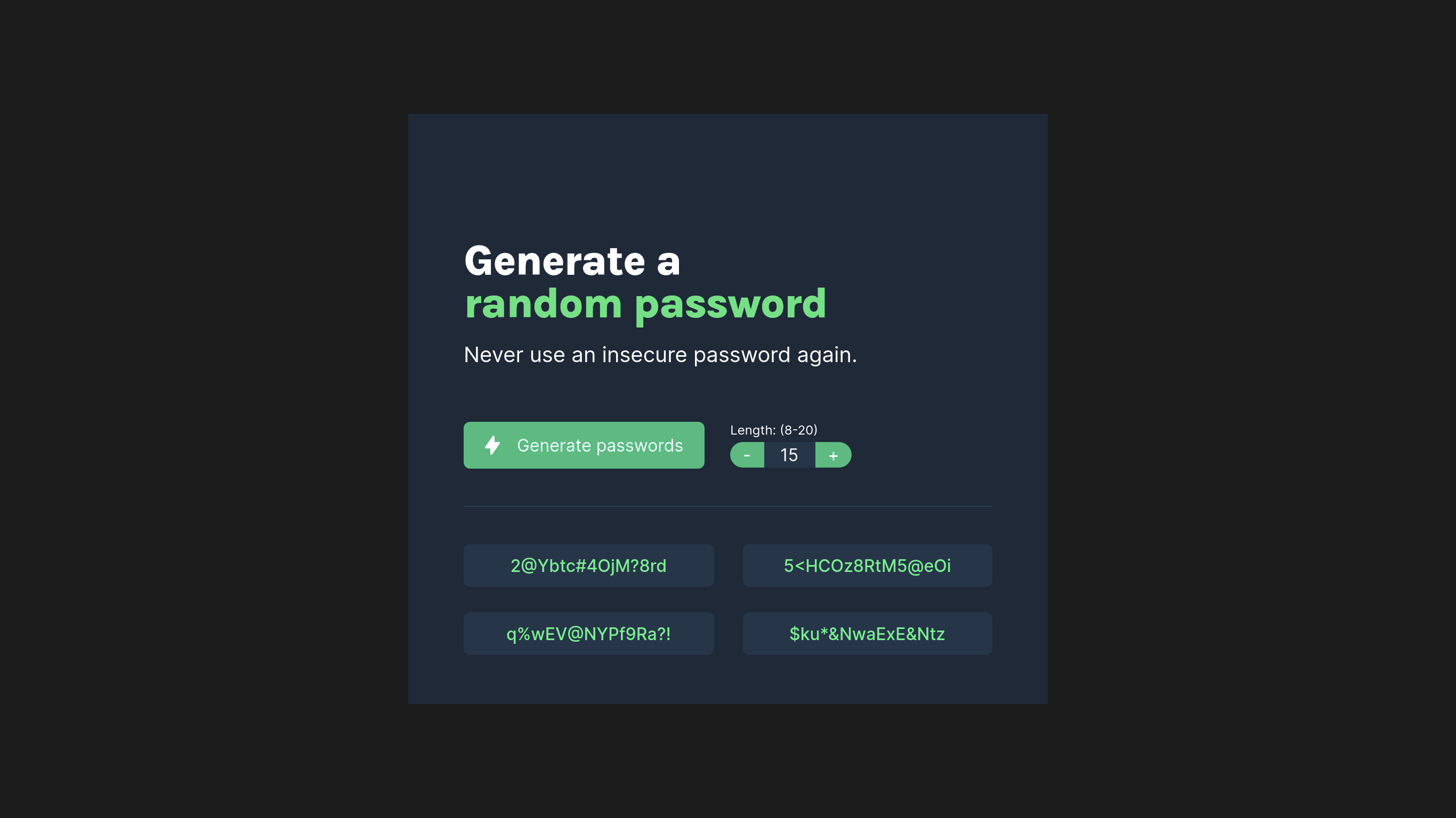 Password Generator (desktop view)