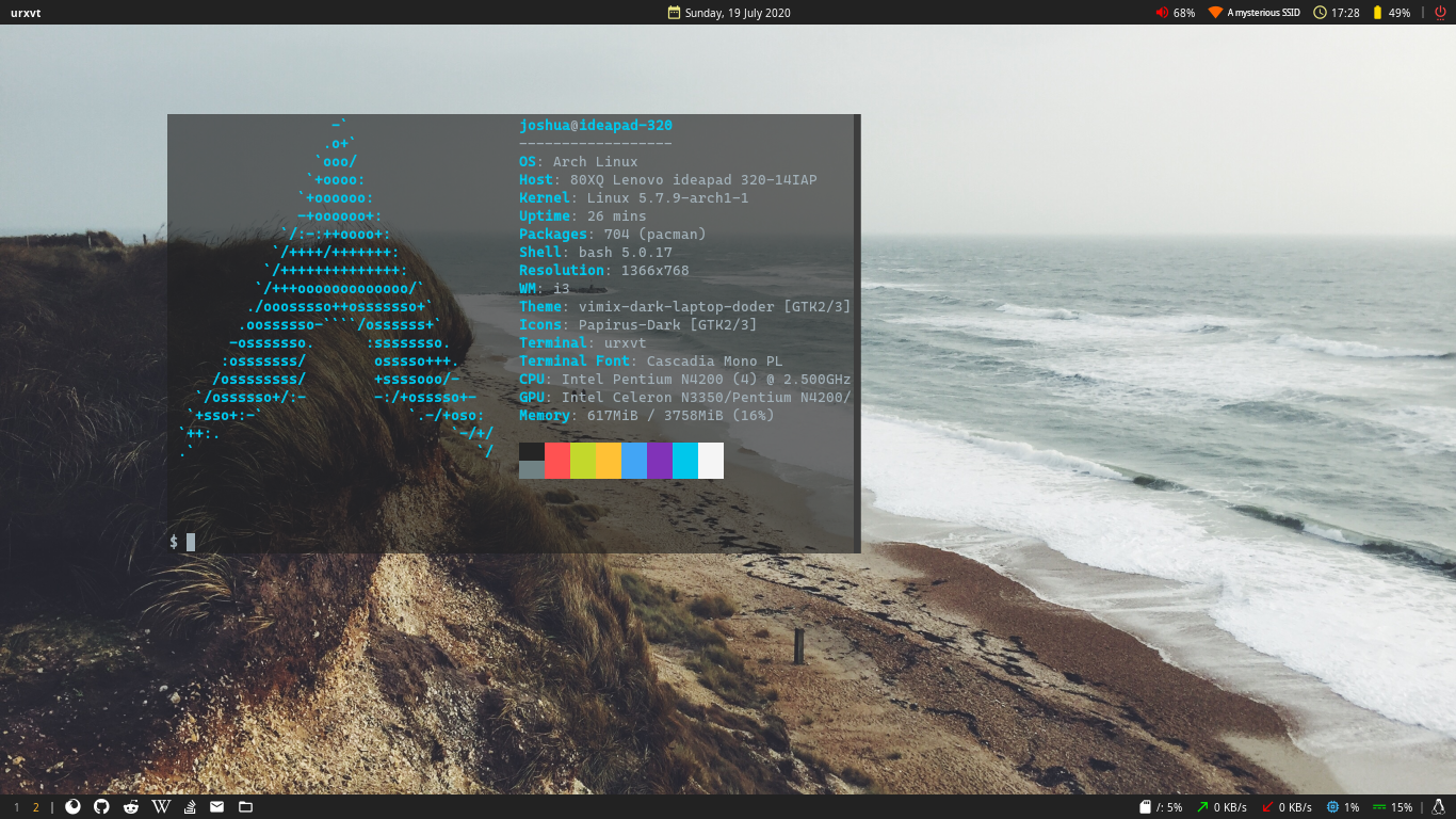 GitHub - joshua-kent/material-square-polybar: A clean and simple ...
