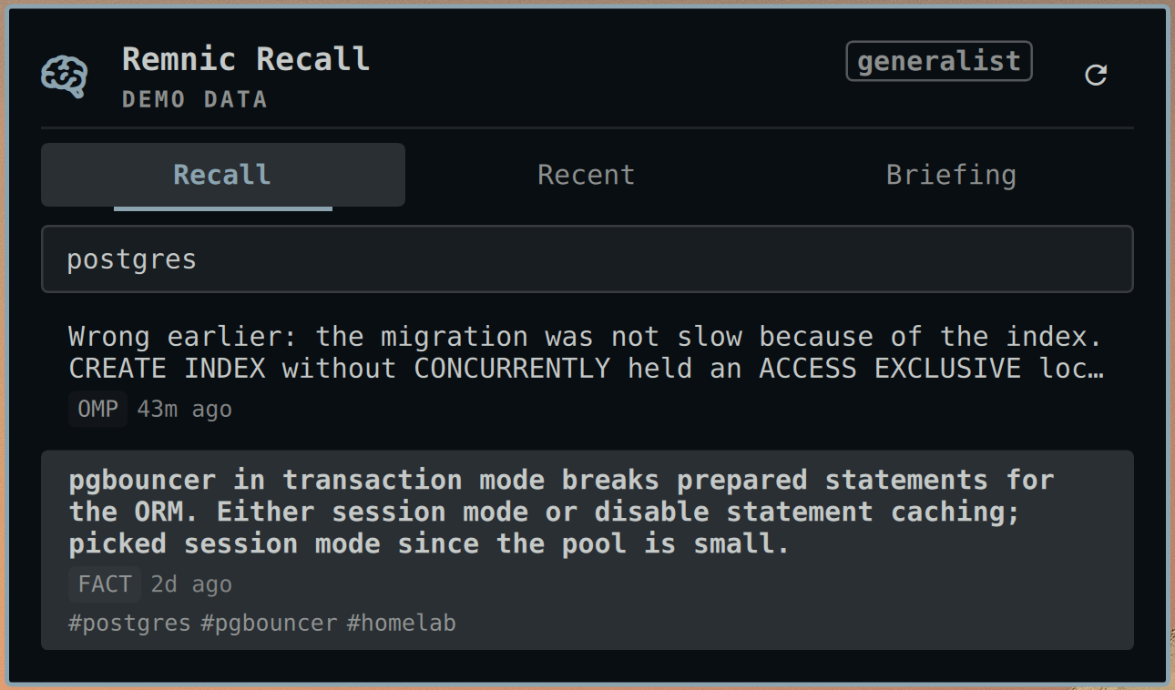 Recall search