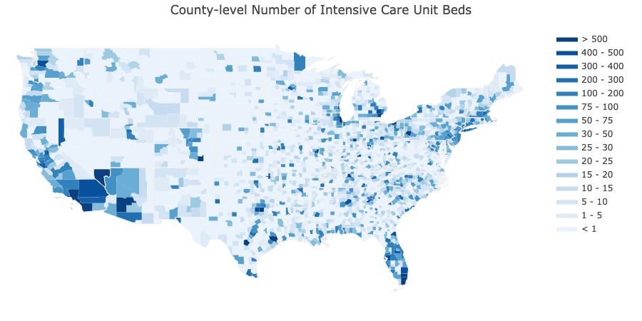 County-level Number of Intensive Care Unit Beds