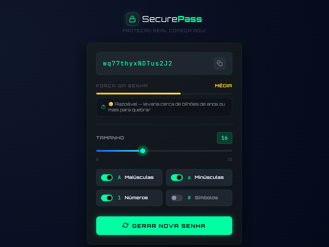 Preview Gerador de Senhas