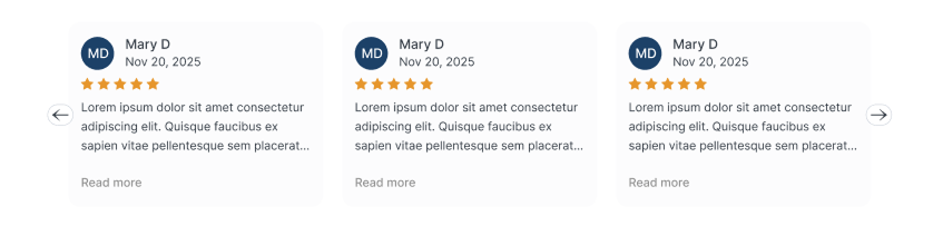Reviews slider preview