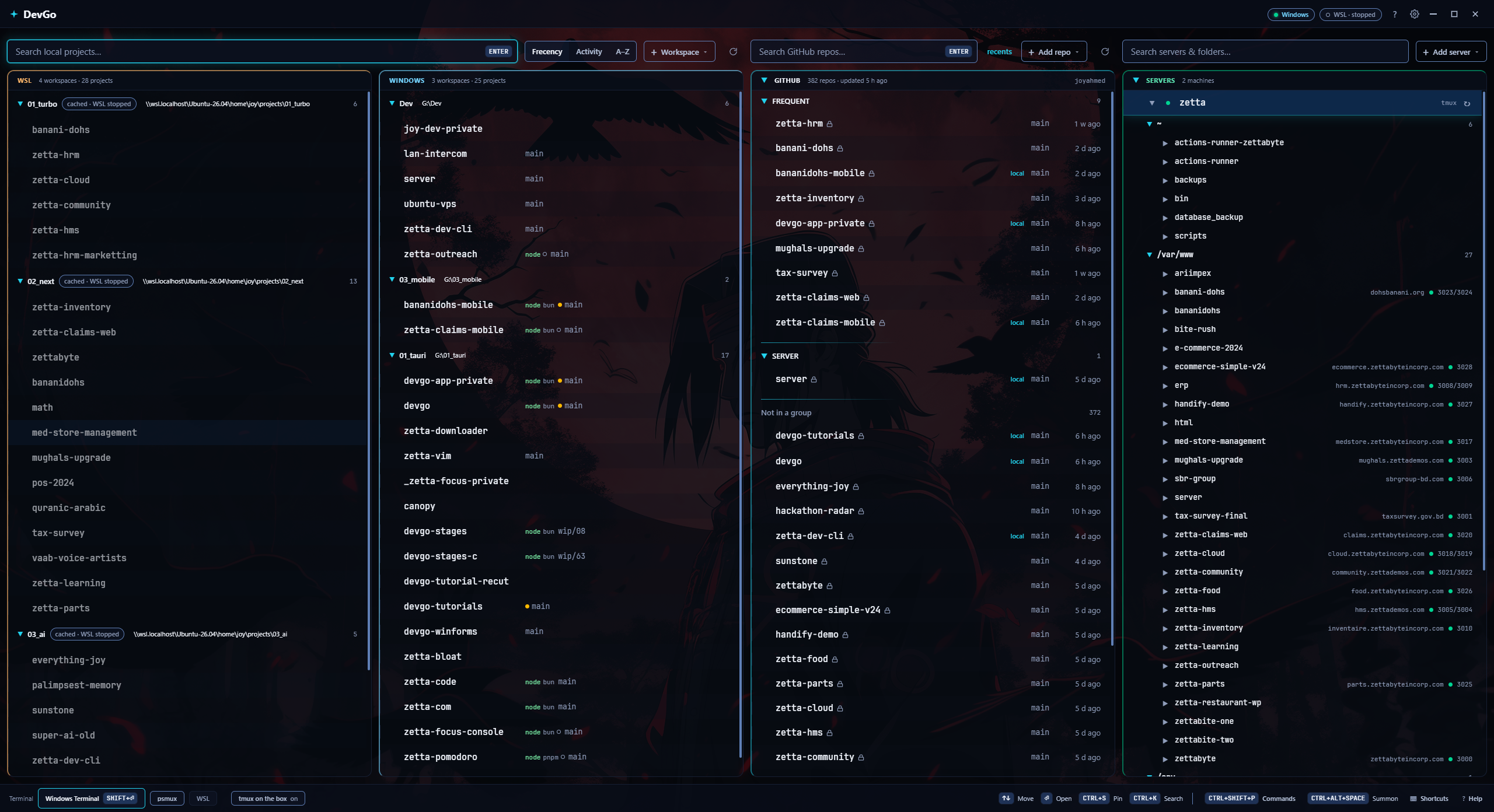 DevGo on Windows: the four lanes