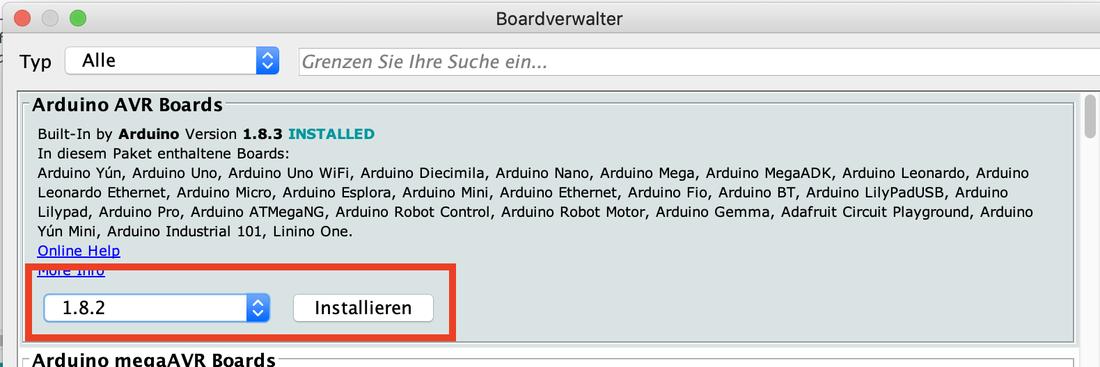 ArduinoBoardverwaltung