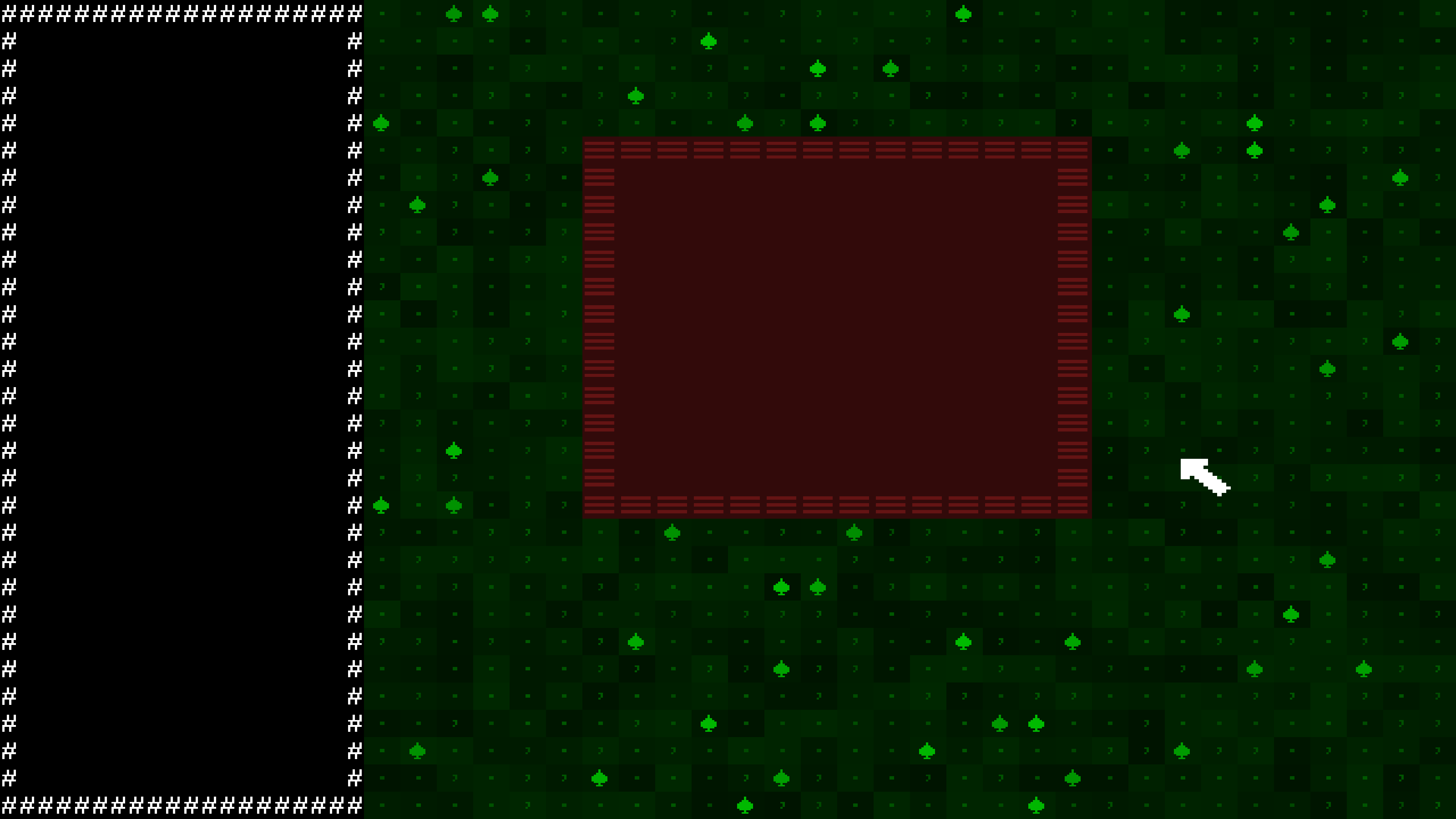 Example usage of GlyphTileMap showing a basic roguelike game UI