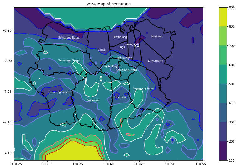 VS30 Map Matplotlib