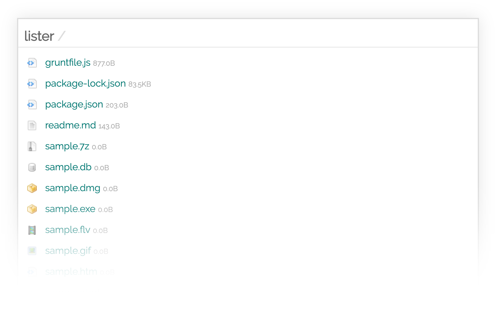 Screenshot of Directory Lister