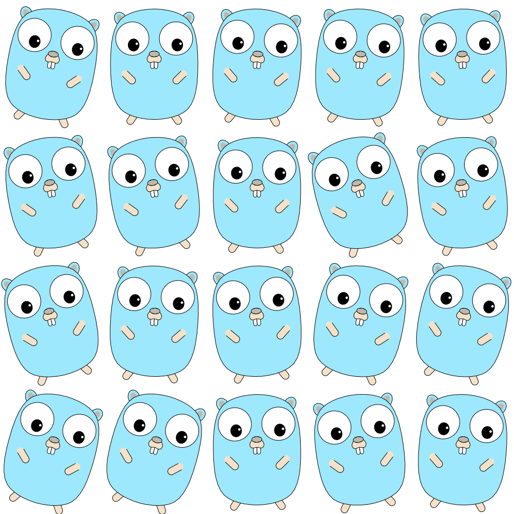Gophers rendered with graphics2d