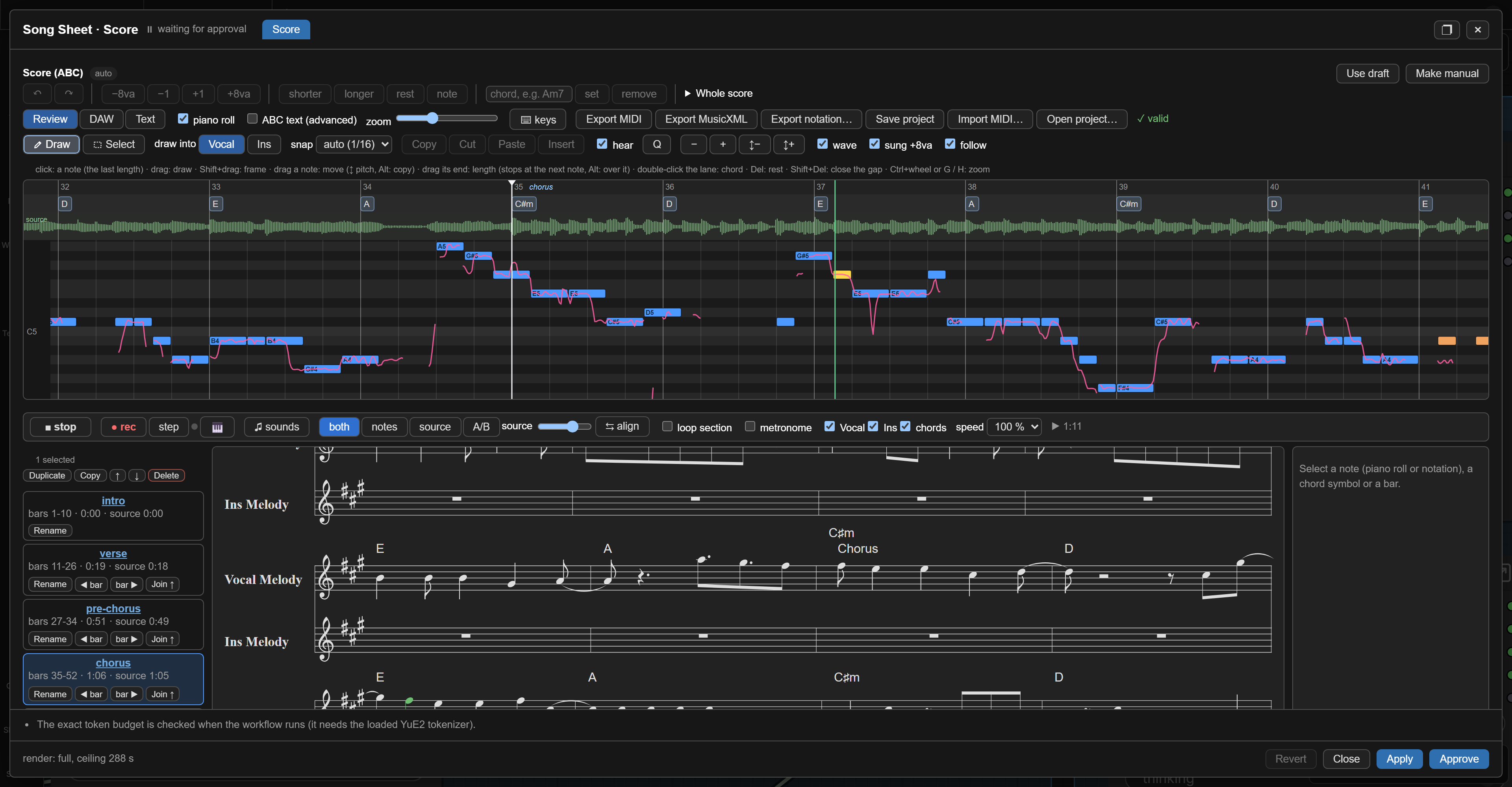 Plenio YuE2 Cover β DAW-style Score Editor