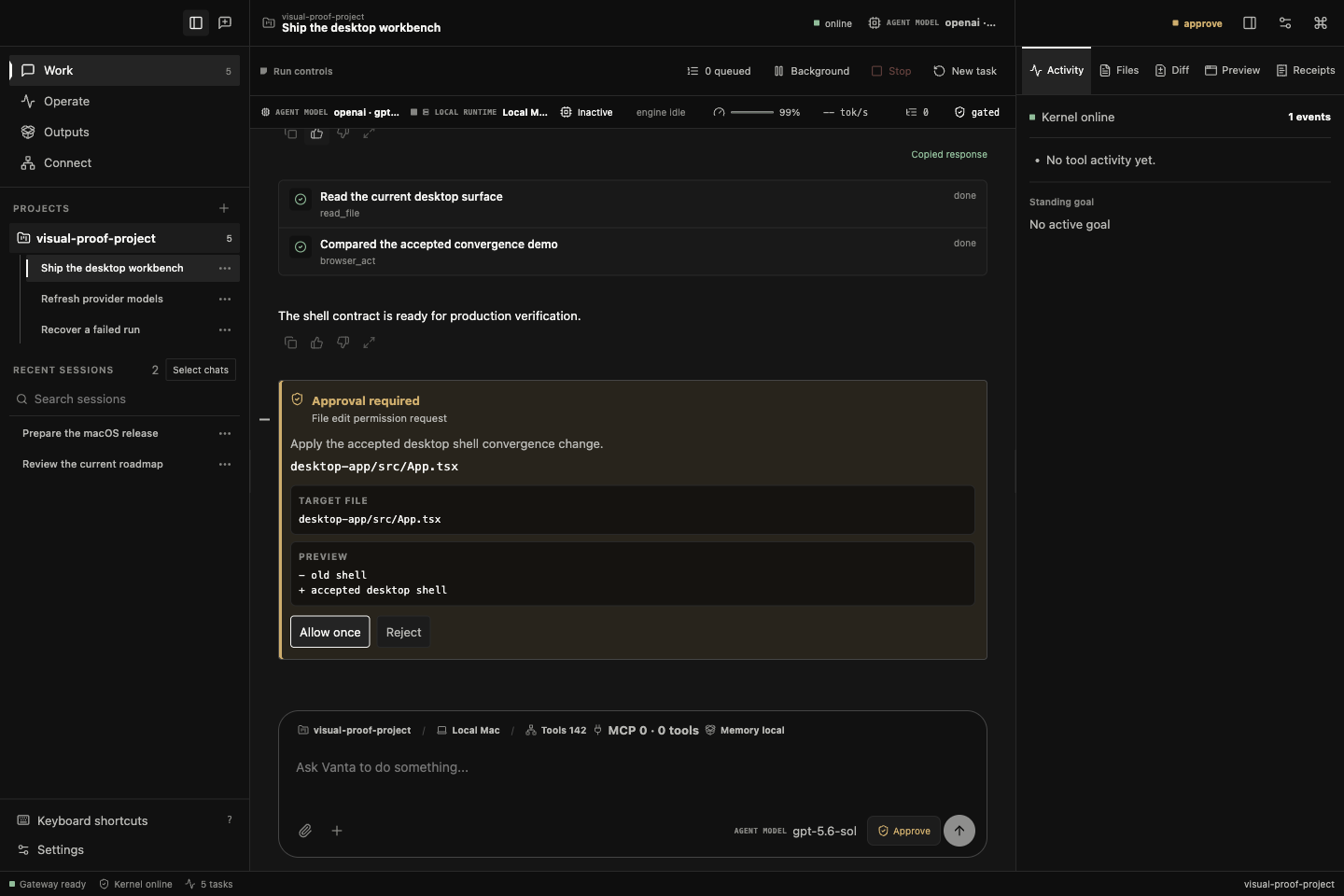 Vanta Desktop approval flow