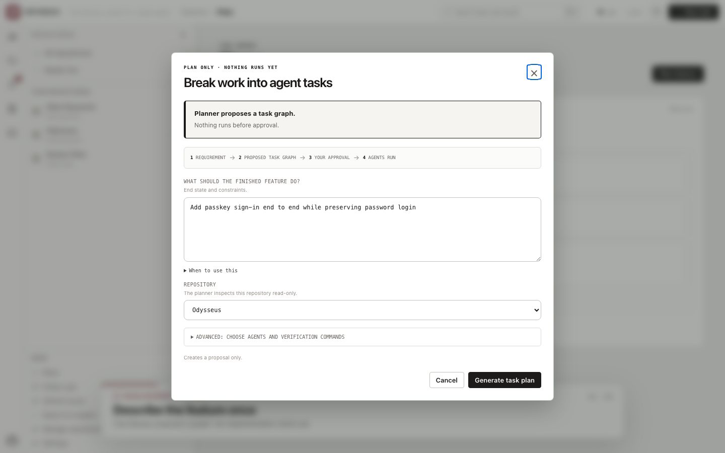 Plan workflow