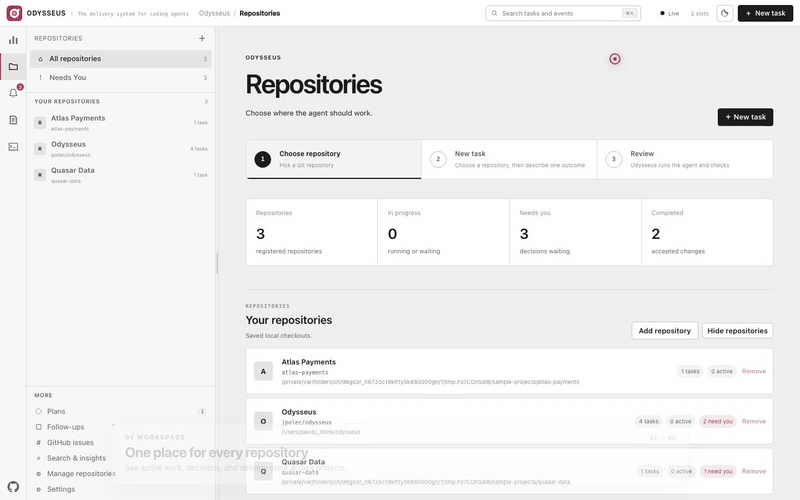 Odysseus product tour — animated preview