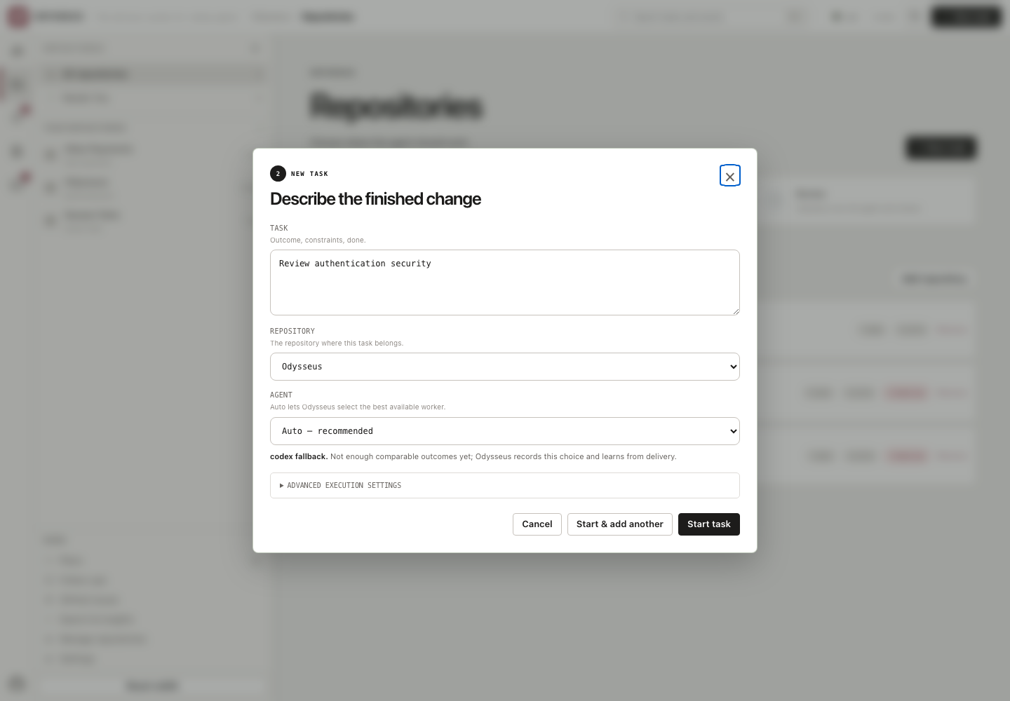 New Task with Agent Auto