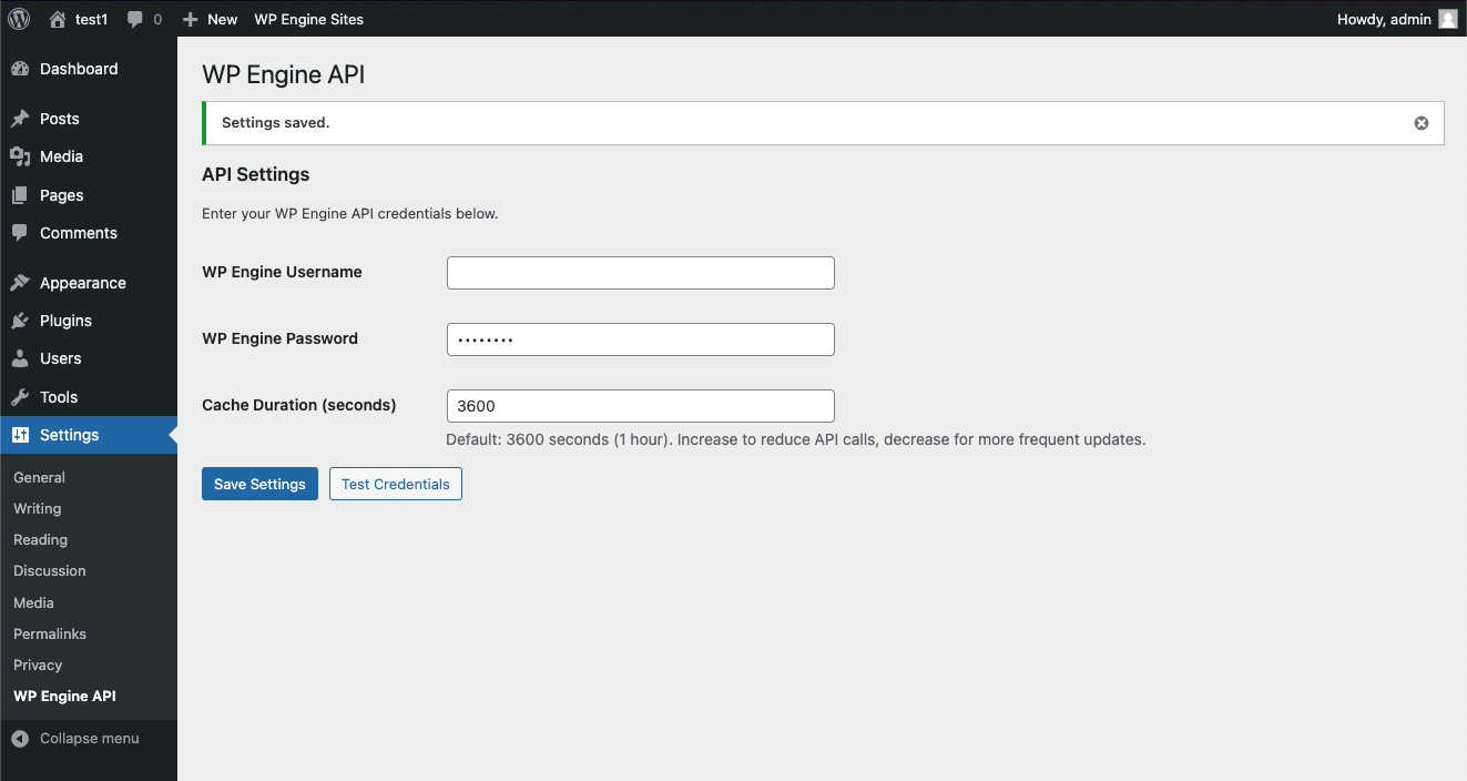 Plugin Settings Page