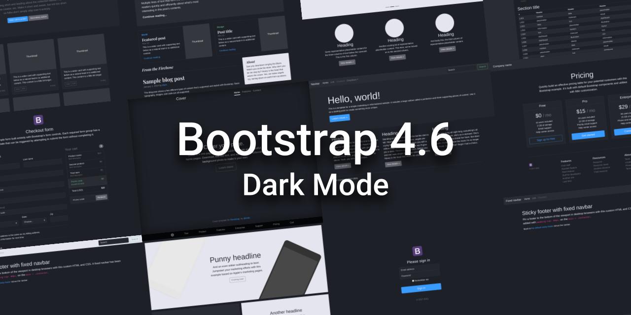 bootstrap dark mode preview