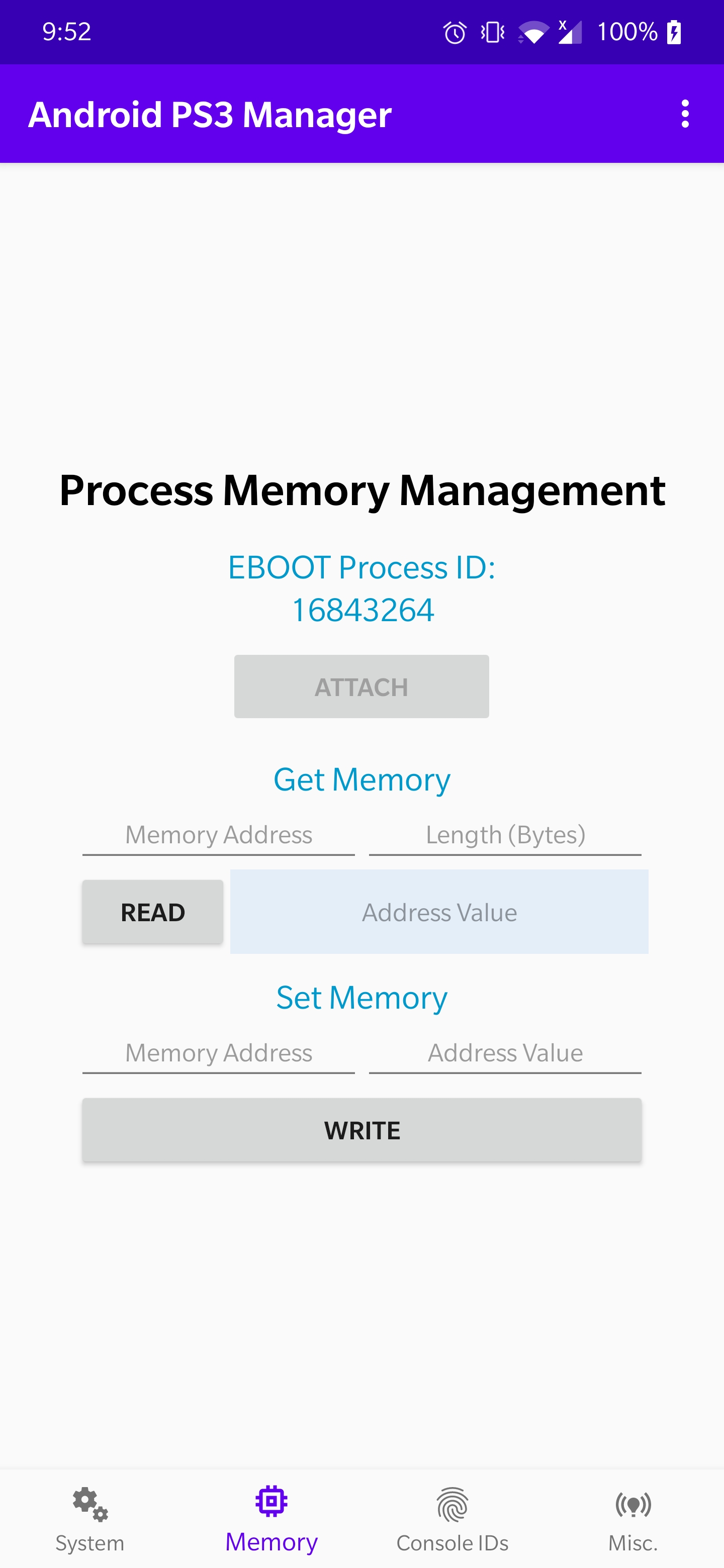 Memory screen