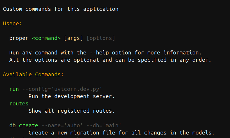 proper_cli output