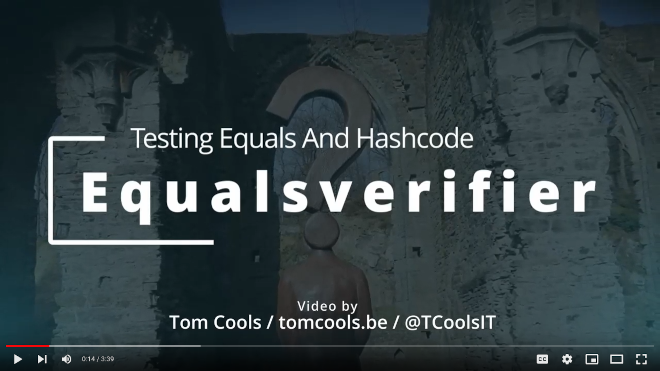 EqualsVerifier getting started video by Tom Cools