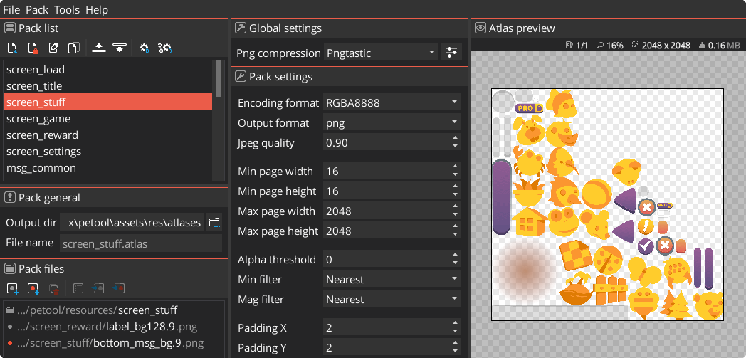 LibGDX Texture Packer GUI
