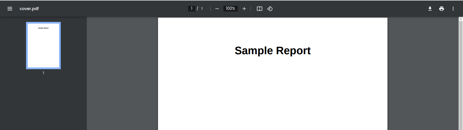 a PDF document with a single page that says 