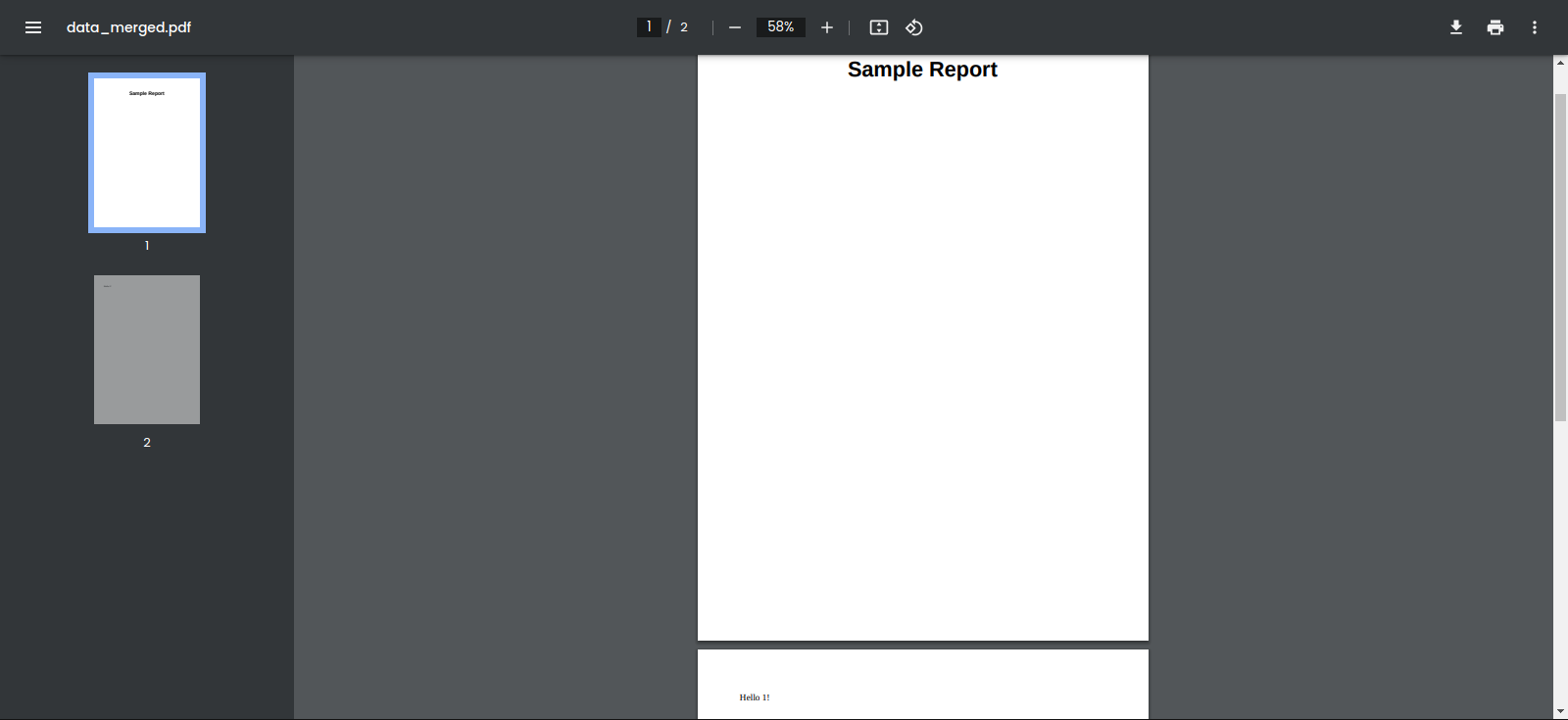 a PDF document with two pages, the first one says 