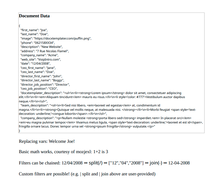 a screenshot of a PDF document where the tags have been replaced by data