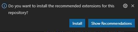 install recommended extensions