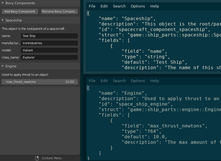 screenshot of custom component definition